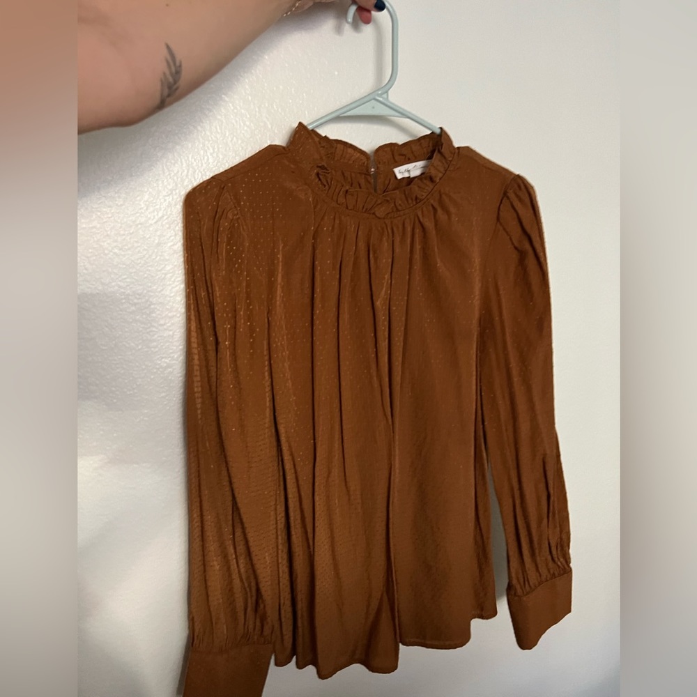 By the River Deep Orange Blouse